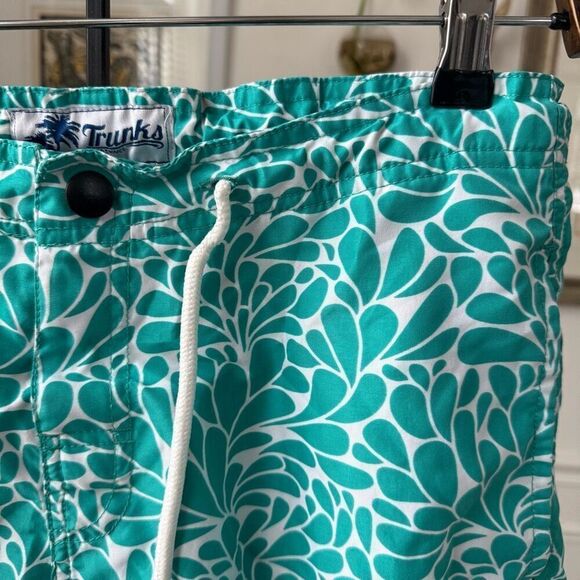Trunks Surf & Swim Mens Swim Trunks Board Shorts Green $54 Size 30 - Picture 3 of 8
